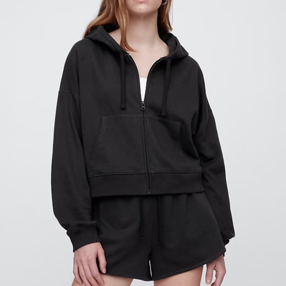 GAP Black Moonless Night Oversized Zip Hoodie/NWT/M